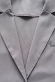 one button lapel collar cropped vest