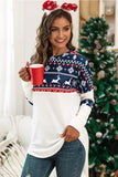 christmas print leisure sweatshirt top