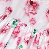 girls floral lace statement collar dress