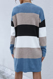 striped crewneck sweater dress without belt