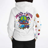peace and love sixty volkswagen van hoodie