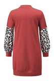 leopard sleeve open front longline cardigan