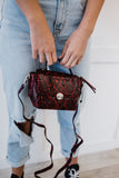 shomico snakeskin print vegan leather mini tote crossbody bag
