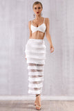 bralette and tiered mesh skirt set