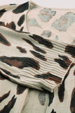 leopard bell sleeve open front knit cardigan