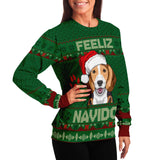 beagle feeliz navidog ugly christmas sweatshirt