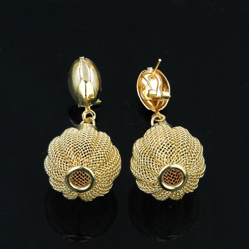 big african gold exotic balls pendant three tone layered jewelry set
