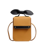 leather flap bow top silt pocket hasp crossbody bag