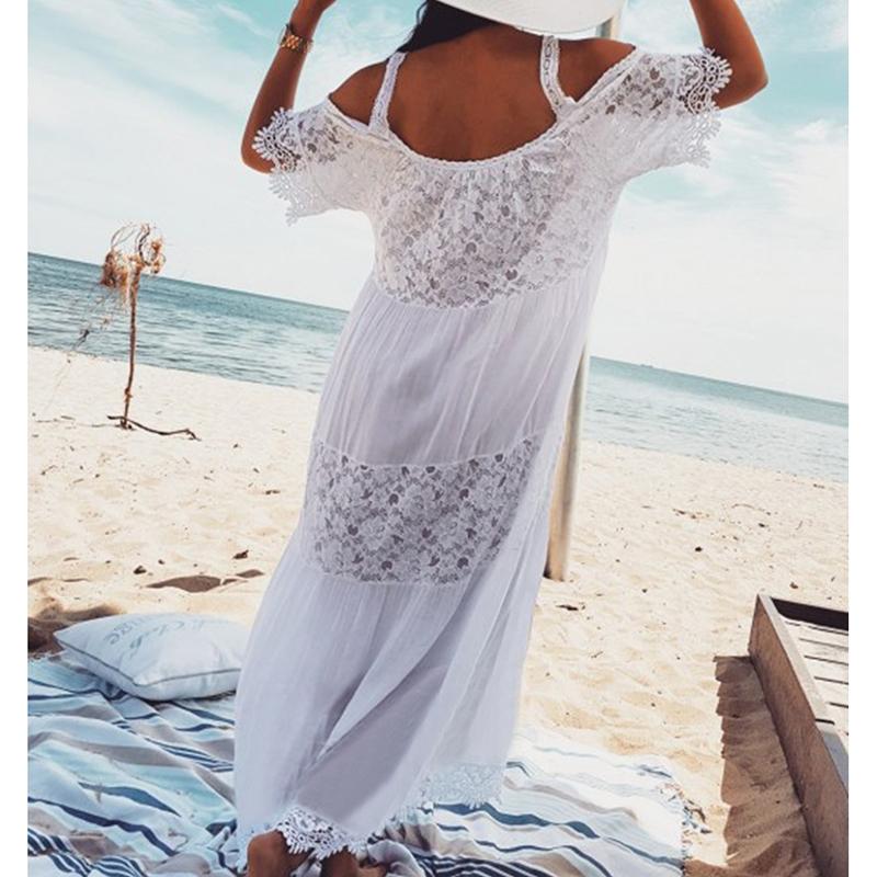 cold shoulder draped sleeves square collar long cover up
