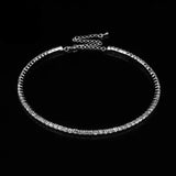 crystal rhinestone silver chain choker necklace