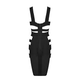 side cut hollow out v neck busty elastic stretchy bodycon dress