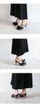 satin large bow pointed high pumps heel