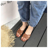 open toe flat slide slide slipper