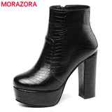 platform round toe thick high heel ankle boot