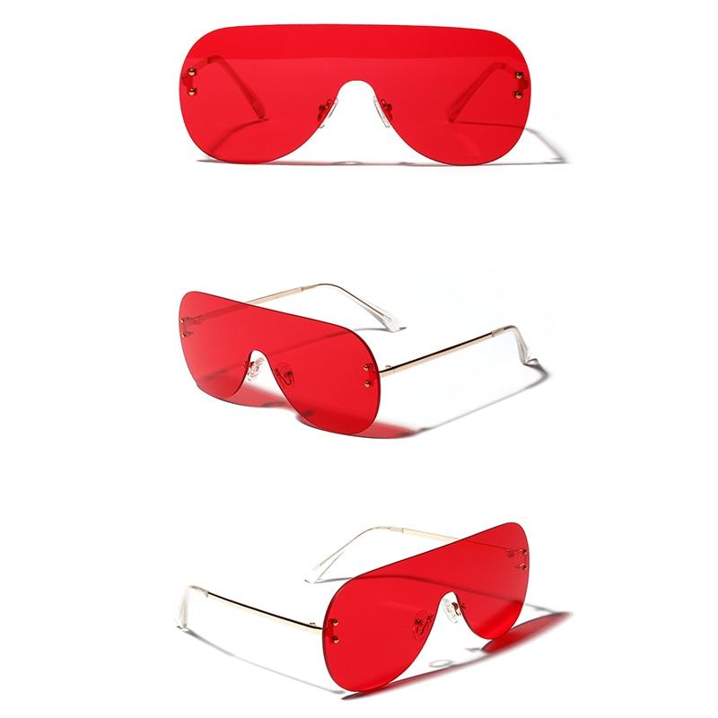 rimless goggle vintage clear lens mask visor sunglasses