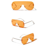 rimless goggle vintage clear lens mask visor sunglasses