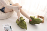 funny cartoon plush crocodile design cotton padded home slippers