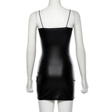 leather reflective patchwork off shoulder bodycon dress