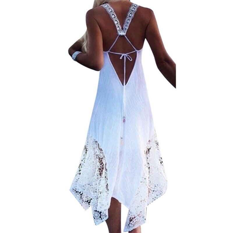 sleeveless floral lace backless long cover up