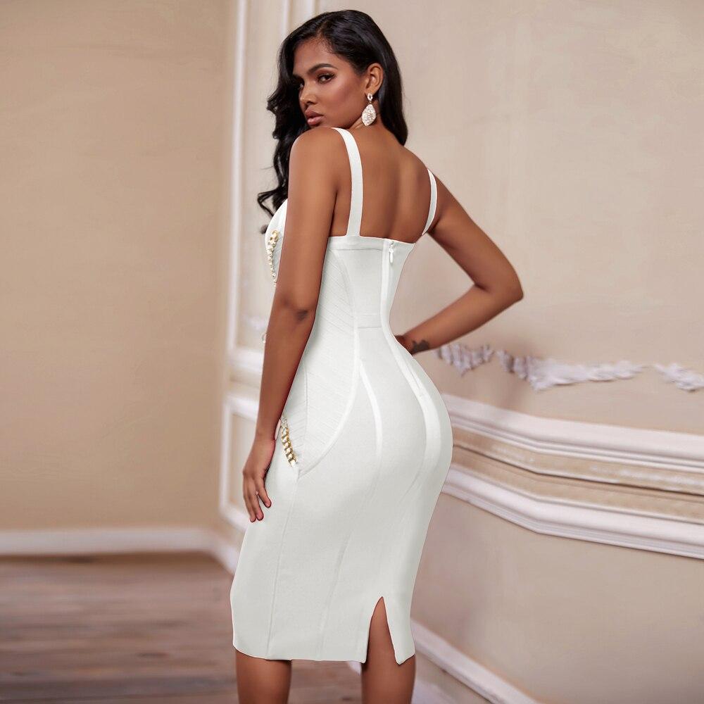 chain embellished ribbed empire waist solid bodycon dress