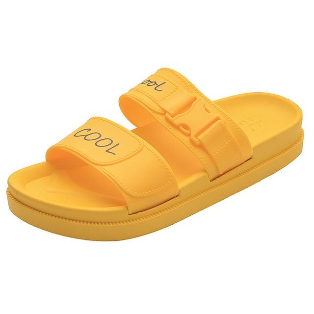 pu flat soft slide slipper