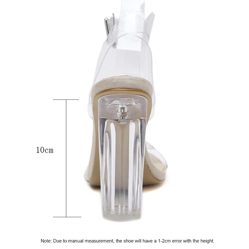 transparent pvc jelly open toed high heel shoe