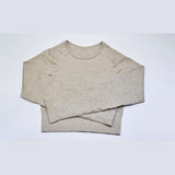 knitted o neck long sleeve crop top sportsgear