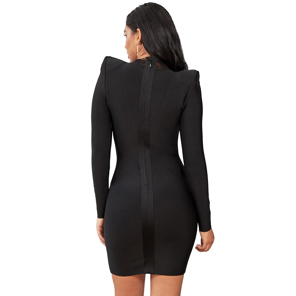 dotted mesh insert semi stand collar long sleeve bodycon dress