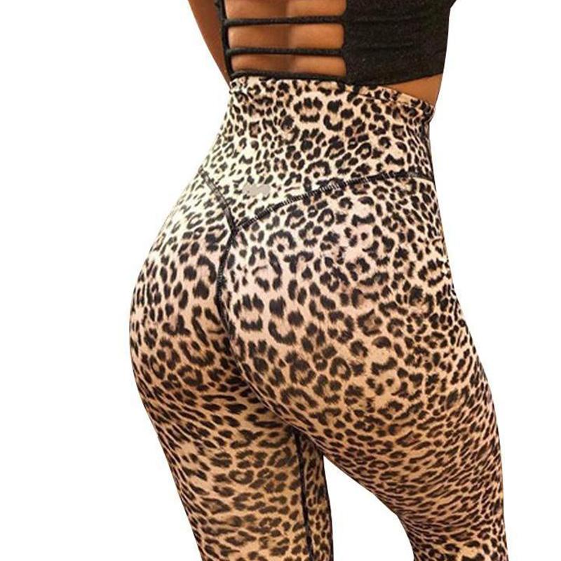 leopard print high waist lift hip gym leggings