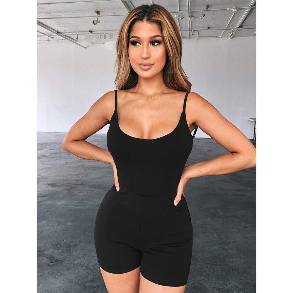 backless deep curve neck spaghetti straps rompers