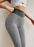 blended fabric seamless patchwork high waist push up ankle length leggings