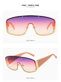 vintage oversized goggle gradient lens rivet retro sunglasses