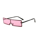 clear lens rivets rectangle retro sunglasses