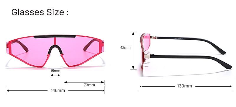 oversized anti reflective clear rimless plastic square sunglasses