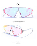 oversized anti reflective clear rimless plastic square sunglasses