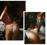 lace see through cross back low waist panty lingerie