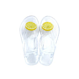 lemon bunny lime decor on transparent pvc thong slippers