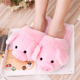 cute pig soft short furry plush comfort slipper