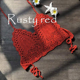 rust red crochet top