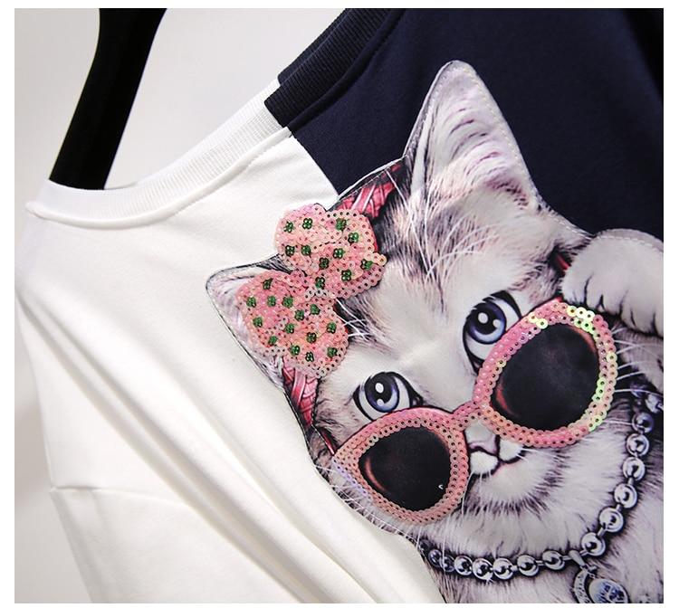 sequined print cat o neck patchwork belt print dress