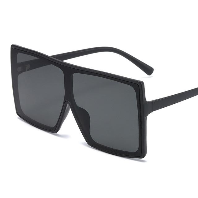 oversized gradient lens plastic frame square sunglasses