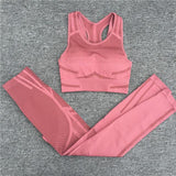 2 piece sleeveless seamless fitness crop top