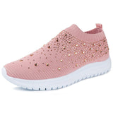 summer flats casual slip on crystal fashion sneakers