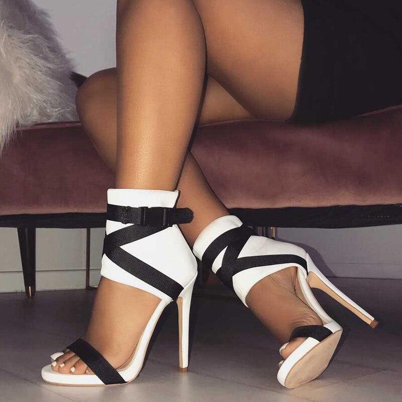 luxury non slip open toe buckle ankle straps high heeled sandals