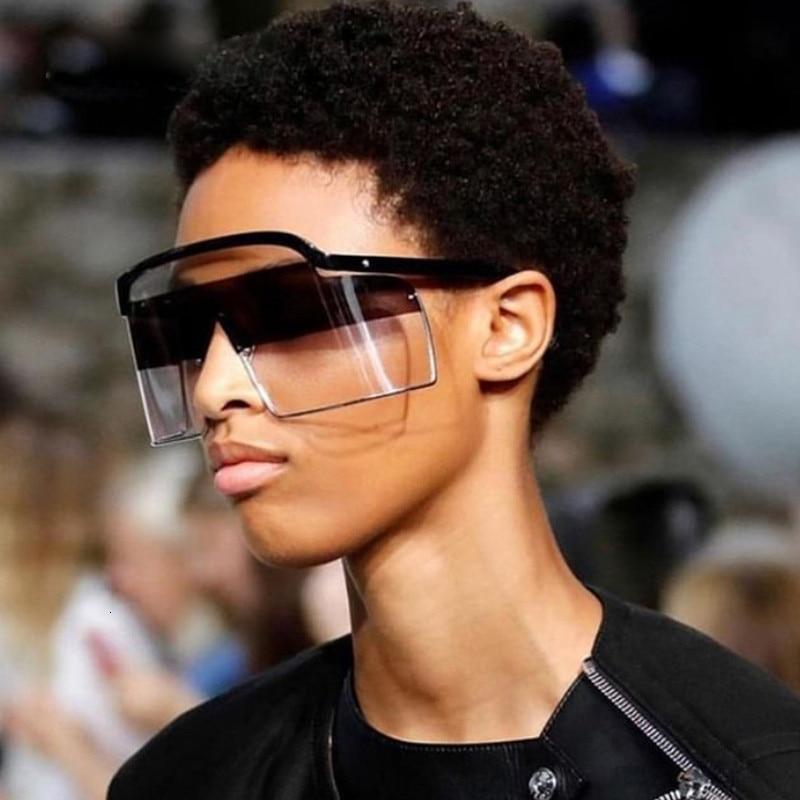 Oversized Sunglasses with V Middle Cut and UV400 - C3 Brown / As the picture