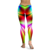 holographic print seamless high waist spandex leggings