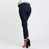 knitted stretch cotton full high waist pant