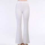 triangle hollow out patchwork straight high waist pants