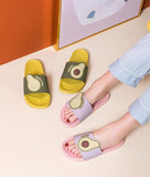 cute cartoon avocado pattern non slip slipper