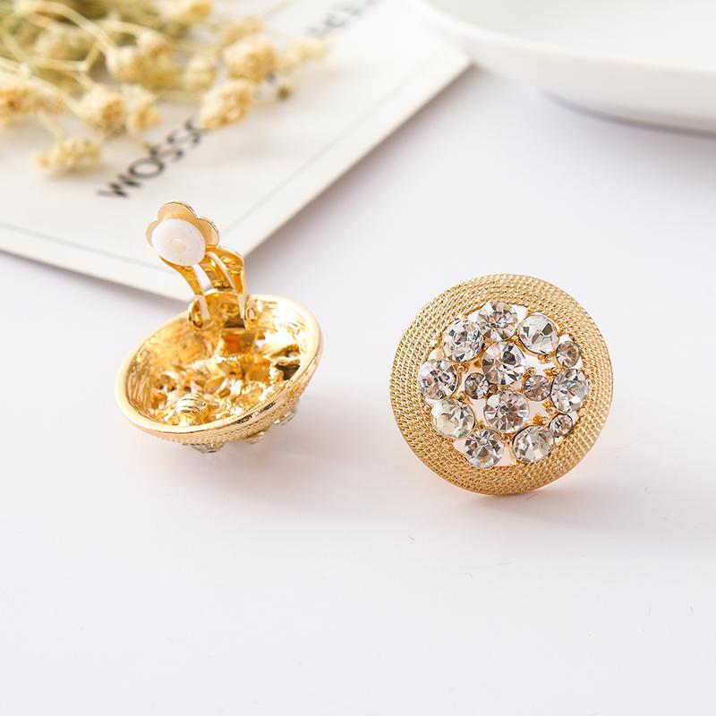 gem stone rhinestone clip earring